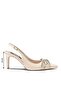 Women's Short Heeled Open-Back Pointed Toe Stone Embellished Bow Satin Evening Dress Shoes 14050 - 2