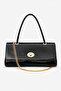 Black Women's Shoulder Bag with Chain Strap, Stylish Design, Cover, Hand and Shoulder Use, Daily Use - 2