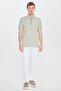 Men's Mint 100% Cotton Slim Fit Polo Collar Jacquard T-Shirt - 2
