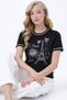 Women's Special Design T-Shirt with Pearl and Stone Details - 5