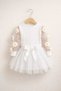 Girl's Set with Satin Ribbon Tutu Skirt and Daisy Embroidered Tulle Sleeves - 2