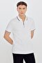 Men's Ecru 100% Cotton Slim Fit Polo Collar T-Shirt - 3