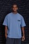 Men's Black Oversize T-Shirt - Minimalist Wide Fit T-Shirt with "Fast" Printed Logo on Chest and Back