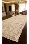 Buldan Raw Linen with Hand Embroidered Lace 45X120 100% Cotton Runner - 5