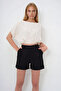 Black Double Pocket Double Leg Linen Shorts Alc-X13767 - 2
