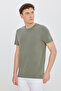 Men's Khaki Soft Textured Slim Fit Slim Fit Crew Neck T-Shirt - 3