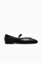 2511109Y Women's Genuine Leather Blunt Toe Buckle-Strapped Ballet Flats - 2