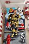 Little Hero Firefighter Patterned Single Baby Kids Bedding Set - 2