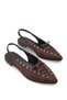 Bitter Brown Suede Women's Ballerina Lace-Up Pointed Toe Casual Stylish Shoes