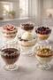 6-Piece Glass Magnolia Bowl, Footed Turkish Delight Bowl, Snack Bowl, Ice Cream Bowl, Multi-Purpose Stylish Presentation Bowl