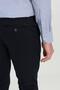 Men's Black Cotton Slim Fit Dobby Side Pocket Stretchy Casual Trousers - 6