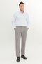 Men's Gray Cotton Comfort Fit Side Pocket Dobby Casual Stretchy Trousers