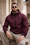 Men's Trend Premium Hooded Claret Red Raincoat & Windbreaker - 4