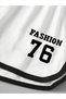 Girl's 3-Pack Ribbed Fashion 76 Printed Black-White-Grey Shorts - 3