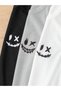 Boy's Zero Sleeve White-Grey-Black O-X Smile Printed Combed Cotton T-Shirt - 3