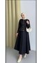 Button Detailed Skirted Denim Suit - 4