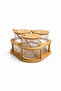 3-Piece Glass Spice Jar Set with Spoon and Bamboo Stand, Glass Spice Jar 8X8 cm - 2