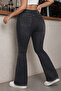 High Waist Spanish Flare Smoked Women's Trousers - 2