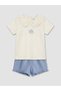 Ecru Embroidered Baby Girl T-Shirt and Shorts Set from Güli̇s Gi̇yi̇m - 3