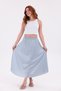 Women's Pleated Midi Skirt with Elastic Waist, Comfortable Fit - 6