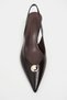 Alvera Brown Rustic Accessory Detail Pointed Toe Women's Heeled Shoes - 7