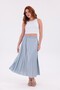 Women's Pleated Midi Skirt with Elastic Waist, Comfortable Fit - 2