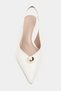 Alvera Beige Rustic Accessory Detail Pointed Toe Women's Heeled Shoes - 6