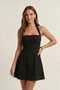 Women's Black Halter Neck Backless a Line Woven Special Occasion Dress - 2