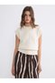 Alita City Lcw Everyday White Knitwear Plain Women's Sweater with a Difference