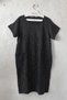 Organic Cotton Black Boat Neck Short Sleeve Double Pockets Casual Muslin Woven Dress 95 60 - 6