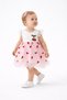 Baby Girl White Pink Cherry Embroidered Tulle Dress Special Occasion Birthday Party Dress - 2