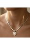 Stainless Steel Italian Crushed Chain Heart Necklace Non-Tarnishing Flat Model Women's Jewelry - 5