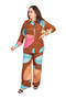 Brown Multicolor Leaf Motif Printed Co-Ord Set - 2