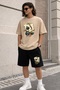 UNISEX OVERSIZED SHORT SET, WIDE-CUT, PRINTED COTTON - 2