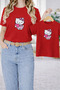 Mother-Daughter Combination Oversized T-Shirt Twin T-Shirt with Teddy Bear Print (Sold as a Single Item)