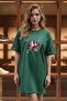 Women's Short Sleeve Crew Neck Dress Nightgown