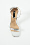 Silver Color Ankle Strap Thin Heeled Evening Dress Shoes 10 cm - 3