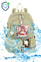 Korean Style Girl's Primary School Bag with Teddy Bear Accessories, Thermal Lunch Bag and Pencil Case, Set of 3 - 3