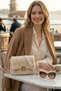 Beige Women's Plush Fur Look Shoulder and Crossbody Bag - Small Size Fur Bag Mlu7009 - 3