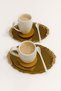 Single-Sided Gold 2-Piece Modern Presentation Tray with Gold Color Flower Accessories