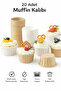 20 Pieces Kraft Muffin Cupcake Mold Cake Capsule Natural Cake Mold, Airfryer Compatible - 2
