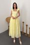 Square Neck Premium Brode Fisto Dress with Belt and Lace - 5