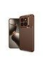 غطاء حماية لهاتف شاومي مي 14 تي برو مع تركيز تلقائي وتصميم كربوني - بني