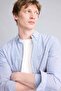 Regular Fit Polo Collar Linen Blend Long Sleeve Shirt F9322Ax26Sp - 4