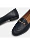 Large Size Women's Genuine Leather Loafer 41-42-43-44-Dark Blue Leather - 5
