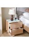 Float 2Drawers Night Stand W/Glass Top-Natural Oak - 4