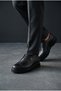 Men's Black Genuine Leather Eva Sole Comfortable Casual Shoes - 2