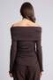 Slim Fit Off-Shoulder Ribbed T-Shirt G8072Ax26Sp - 5