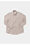 Relaxed Fit Shirt Neck Striped Men's Beige Long Sleeve Shirt - 5
