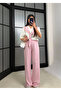 Women's Shawl Detailed Tshirt and Elastic Waist Pants Two-Piece Set - 2